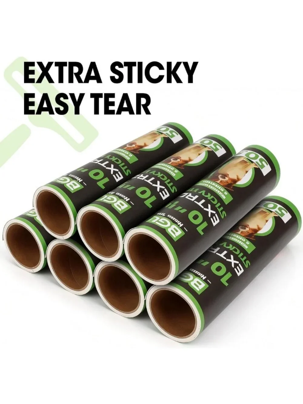 Extra Sticky Lint Roller Refills - 10 Inch, 300 Sheets, 6 Rolls for Pet Hair
